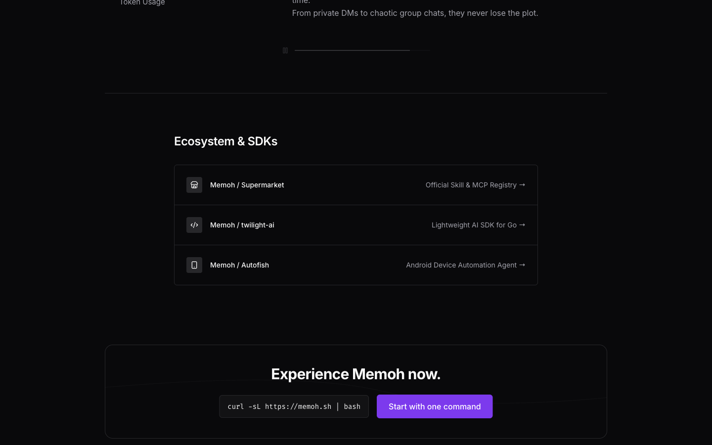 Memoh Landing Page Footer CTA